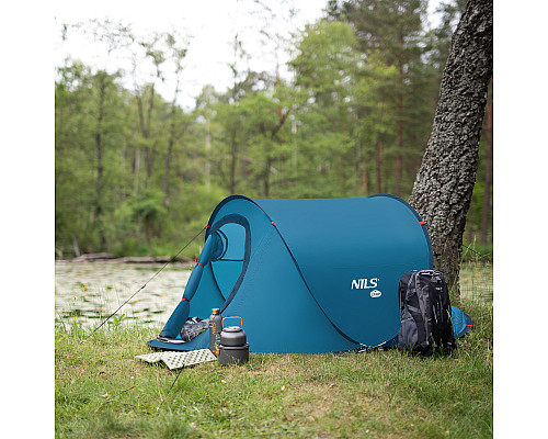  Намет двомісний саморозкладний NILS CAMP NC3743, 220 х 120 х 95 см, синій