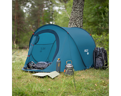  Намет двомісний саморозкладний NILS CAMP NC3743, 220 х 120 х 95 см, синій