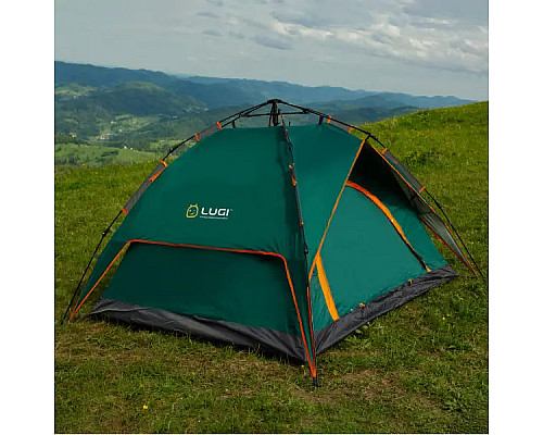 Намет автоматичний LUGI LU015GR на 2-4 особи 200 х 230 см двошаровий, зелений