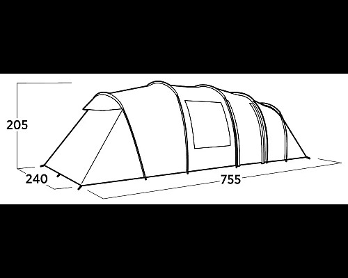 Намет восьмимісний Easy Camp Leka Twin 8, 755 х 205 х 240 см, зелений