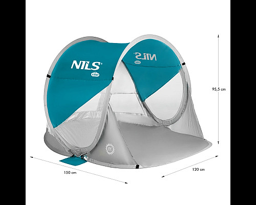 Намет пляжний NILS CAMP NC3142, бірюзово-сірий