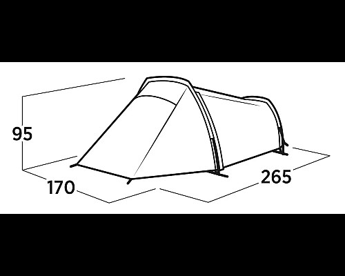 Намет двомісний Easy Camp Sarek 2, 265 х 95 х 170 см, темно-зелений