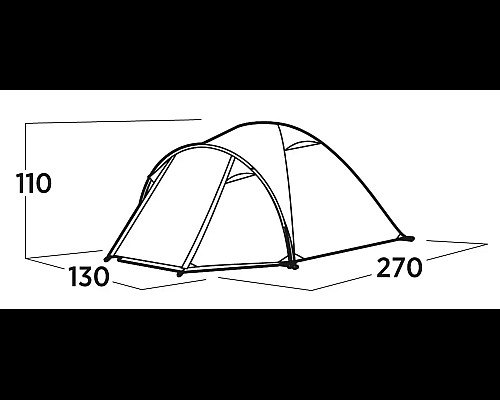 Намет двомісний Easy Camp Setesdal 2, 270 х 110 х 130 см, зелений