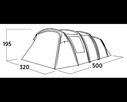 Намет п'ятимісний Easy Camp Hamra 5, 500 × 195 × 320 см, синій