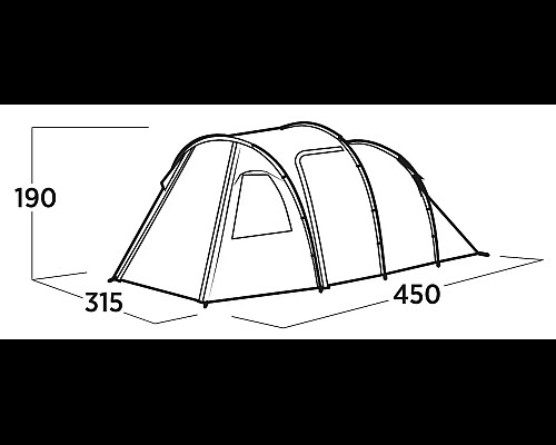 Намет п'ятимісний Easy Camp Hidra 5, 450 х 190 х 315 см, зелений