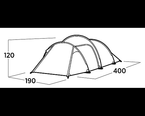 Намет тримісний Easy Camp Hemsedal 3, 400 х 120 х 190 см, зелений