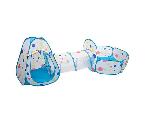 Намет дитячий HP-S-4NDBL з тунелем та басейном для кульок, 100 х 100 х 36 см