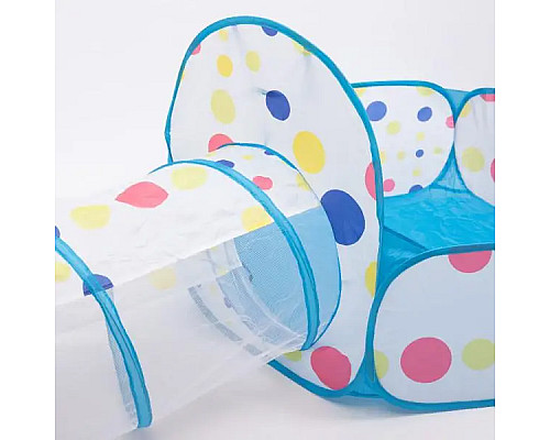 Намет дитячий HP-S-4NDBL з тунелем та басейном для кульок, 100 х 100 х 36 см