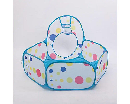 Намет дитячий HP-S-4NDBL з тунелем та басейном для кульок, 100 х 100 х 36 см