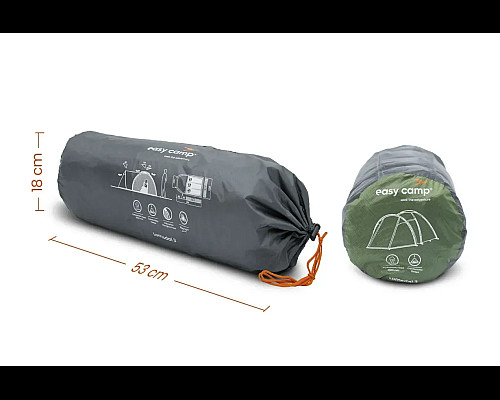 Намет тримісний Easy Camp Lomsdal 3, 360 х 130 х 200 см, зелений
