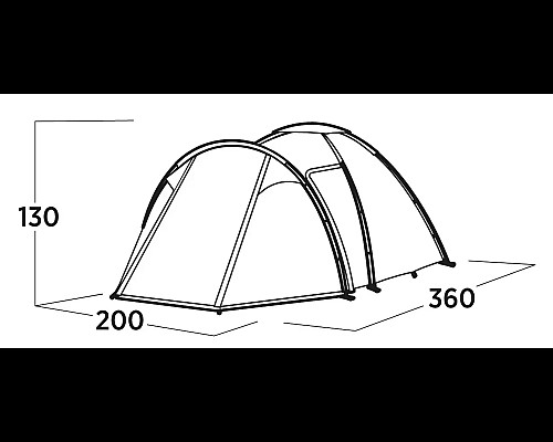 Намет тримісний Easy Camp Lomsdal 3, 360 х 130 х 200 см, зелений