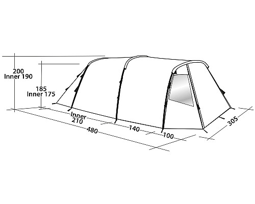 Намет п'ятимісний Easy Camp Huntsville 500 Green/Grey (120407)