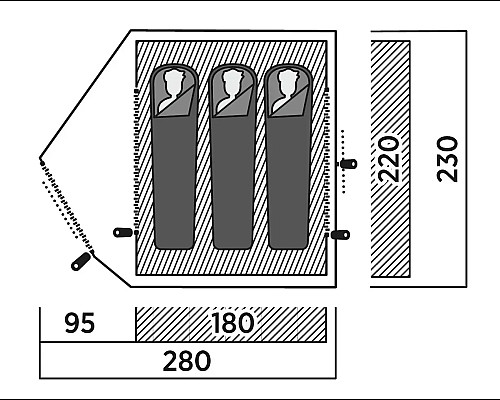 Намет тримісний Easy Camp Rondane 3, зелений
