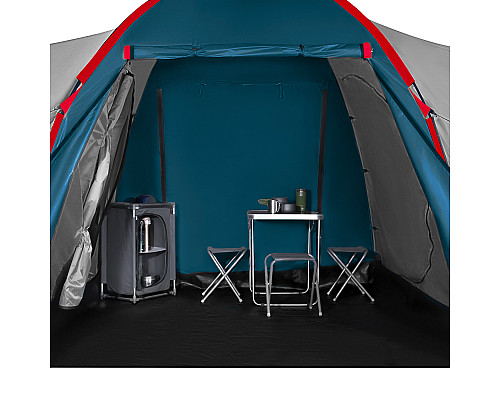 Намет шестимісний NILS CAMP NC6031 Highland, 570 х 210 х 200 см, синьо-сірий