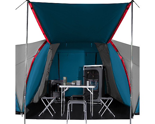 Намет шестимісний NILS CAMP NC6031 Highland, 570 х 210 х 200 см, синьо-сірий