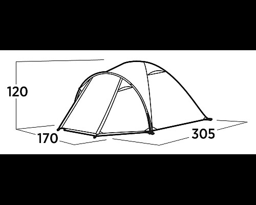 Намет тримісний Easy Camp Setesdal 3, 305 х 120 х 170 см, зелений