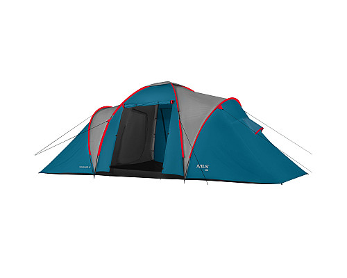 Намет чотиримісний NILS CAMP NC6431 Highland IV, 450 х 210 х 190 см, синьо-сірий