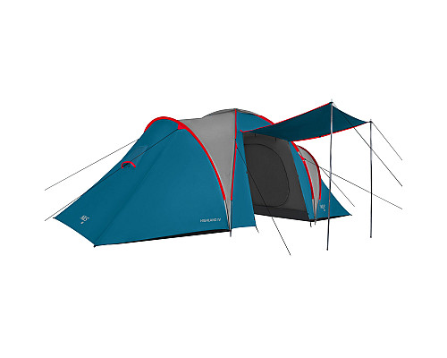 Намет чотиримісний NILS CAMP NC6431 Highland IV, 450 х 210 х 190 см, синьо-сірий