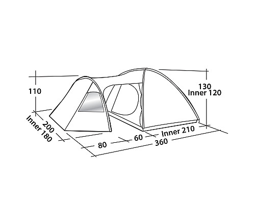 Намет тримісний Easy Camp Eclipse 300 Rustic Green (120386)