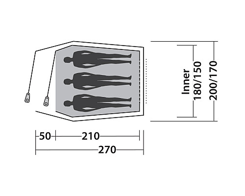 Намет тримісний Easy Camp Energy 300 Rustic Green (120389)