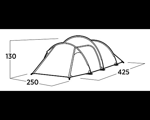 Намет чотиримісний Easy Camp Hemsedal 4, 425 х 130 х 250 см, зелений