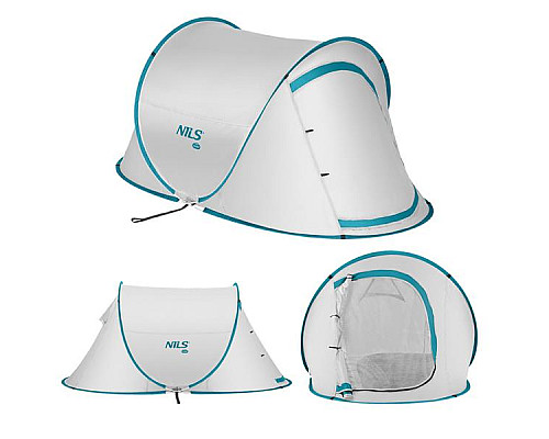 Намет двомісний саморозкладний NILS CAMP NC3743, світло-сірий