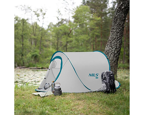 Намет двомісний саморозкладний NILS CAMP NC3743, світло-сірий
