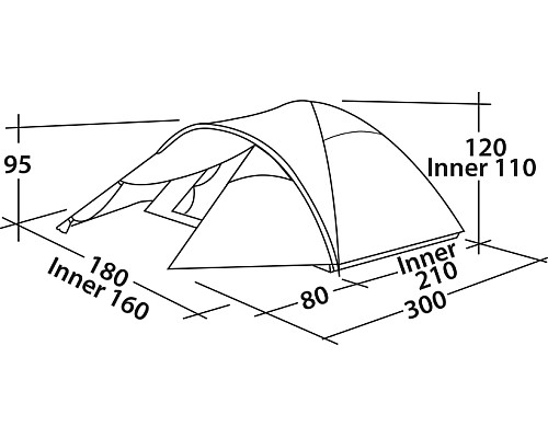 Намет тримісний Easy Camp Quasar 300 Steel Blue (120417)