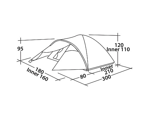 Намет тримісний Easy Camp Quasar 300 Rustic Green (120395)
