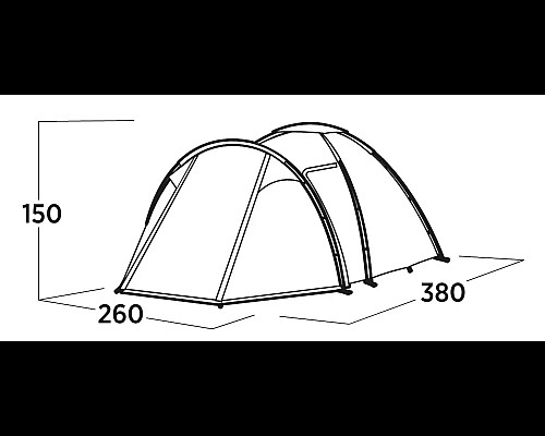 Намет чотиримісний Easy Camp Lomsdal 4, 380 х 150 х 260 см, зелений