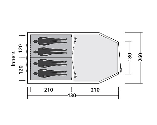 Намет чотиримісний Easy Camp Huntsville 400 Green/Grey (120406)