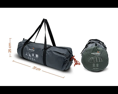 Намет шестимісний Easy Camp Leka Twin 6, 610 х 195 х 240 см, зелений