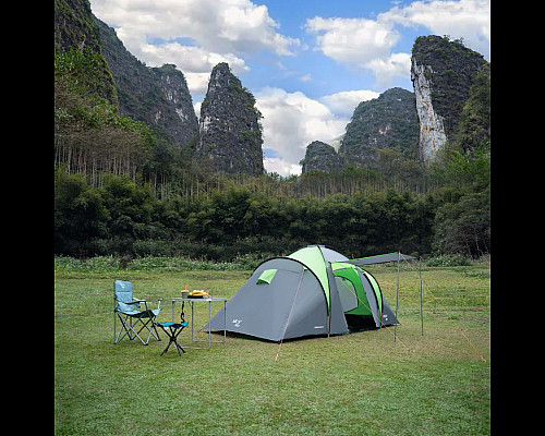 Намет кемпінговий NILS CAMP NC6431 HIGHLAND IV сіро-зелений