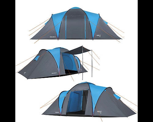 Намет кемпінговий NILS CAMP NC6431 HIGHLAND IV сіро-блакитний
