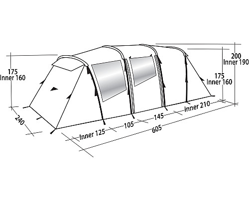 Намет шестимісний Easy Camp Huntsville Twin 600 Green/Grey (120409)