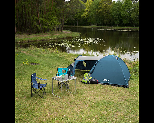 Намет кемпінговий NILS CAMP NC6012 TREKKER сіро-блакитний
