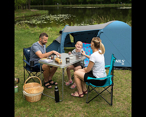 Намет кемпінговий NILS CAMP NC6012 TREKKER сіро-блакитний