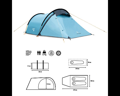 Намет кемпінговий NILS CAMP NC6003 NORTH PEAK блакитний
