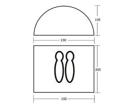 Намет 2-х місна Acamper DOMEPACK2 - 2500мм. Н2О - 1,8 кг.