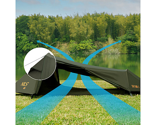 Намет туристичний двомісний NILS CAMP NC2502 ULTRA LIGHT SKYAIR, зелений
