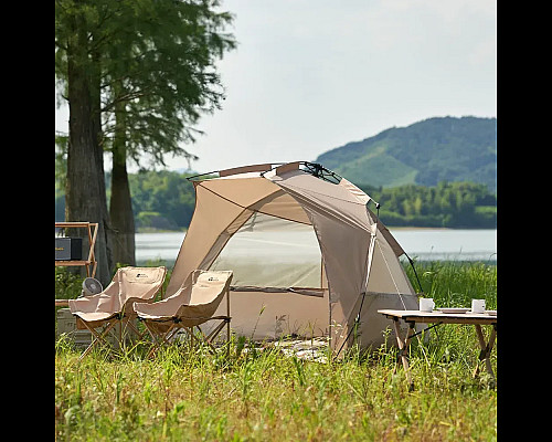Тент кемпінговий Mobi Garden Zero Beach 155 NX23680017, бежевий
