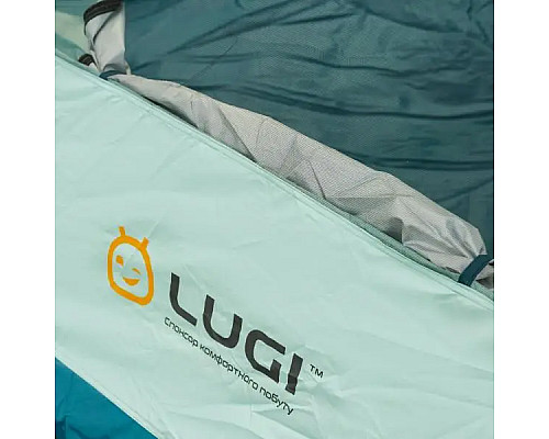 Намет туристичний тримісний LU005BL, 235 х 235 х 155 см з тентом, синій