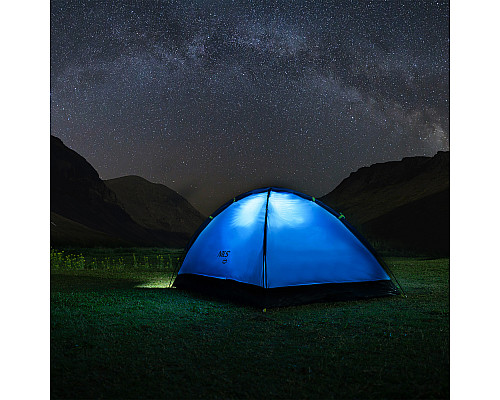 Намет кемпінговий двомісний NILS CAMP NC6033 NIGHTFALL, сіро-блакитний