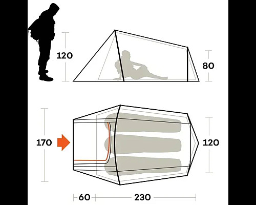 Намет тримісний Ferrino Sling 3, 290 х 170 х 120 см, синій