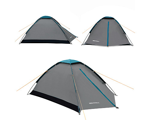 Намет кемпінговий двомісний NILS CAMP NC6033 NIGHTFALL, сіро-блакитний