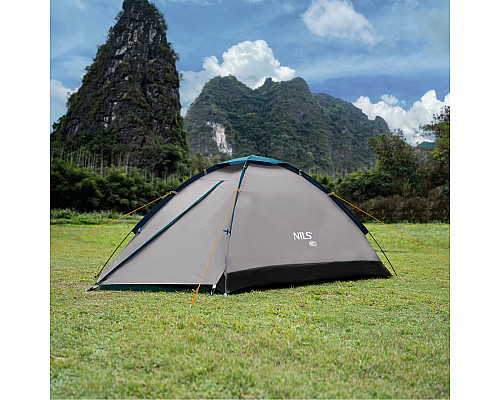 Намет кемпінговий двомісний NILS CAMP NC6033 NIGHTFALL, сіро-блакитний