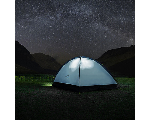 Намет кемпінговий двомісний NILS CAMP NC6033 NIGHTFALL, сіро-блакитний