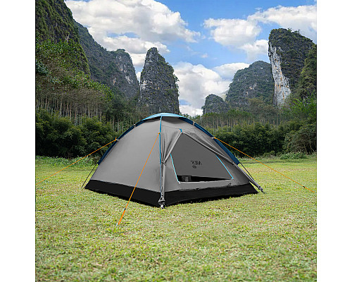 Намет кемпінговий двомісний NILS CAMP NC6033 NIGHTFALL, сіро-блакитний
