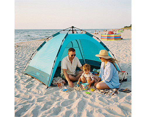 Намет пляжний саморозкладний NILS CAMP NC4802, блакитний
