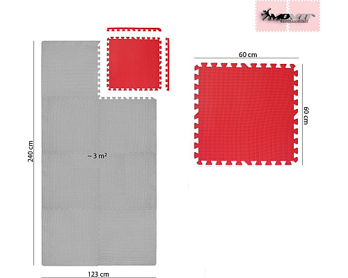 Килимок Movit RED PUZZLE 60 x 60 x 1,2 см - червоний